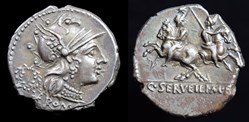 C. SERVEILI M.F - Denarius, Crawford 239/1