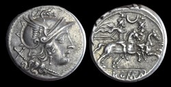 Crescent series (early) denarius RRC 57/2