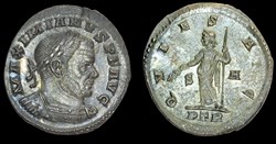 307-308 CE, QVIES Maximianus Herculeus retirement Follis