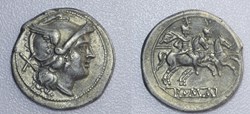 RRC 44/5 group 6 Anonymous Denarius (with griffon tufts)