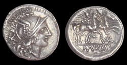 VAR monogram - Denarius, Crawford 126/1