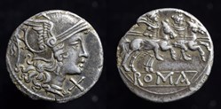 Branch, Denarius, Crawford 76/1d (Long visor)