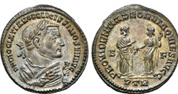 305-307 CE, Diocletian Abdication follis PROVIDENTIA DEORVM QVIES AVGG