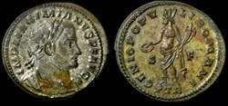 305-307 CE, Galerius Follis of Trier, Genio Populi Romani in amazing detail