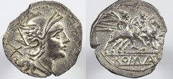 Staff series, Denarius, Narrow head, Crawford 106/3b