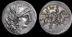TAMP denarius, RRC 133/2b - Cn. Baebius Tamphilus.