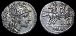 l IVLI - XVI Denarius, Crawford 224/1