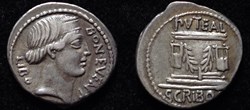L. SCRIBONIUS LIBO - Hammer Denarius, RRC 416/1