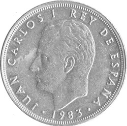 5 pesetas Juan Carlos I M couronné - 1983