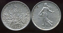 5 Francs SEMEUSE - 1962