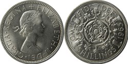 2 shillings Elizabeth II 1ère effigie