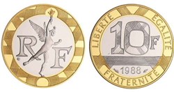 10 Francs GENIE DE LA BASTILLE - 1988