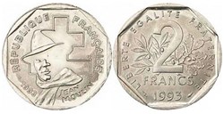 2 Francs commémorative JEAN MOULIN - 1993