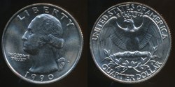 ¼ Dollar "Washington Quarter" - 1990