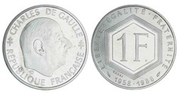 1 Franc commémorative CHARLES DE GAULLE - 1988