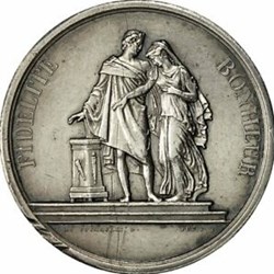 Médaille - Mariage - Fidélité, Bonheur "Unis le 8 mai 1879"