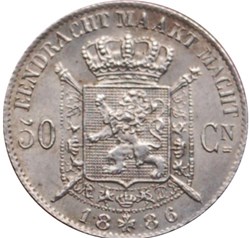 50 centimes - Léopold II - type Wiener Légende néerlandaise