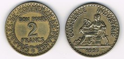 2 Francs (Bon Pour) COMMERCE INDUSTRIE - 1925