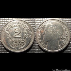 Jf 2 francs Morlon 1945 27mm 2.2g