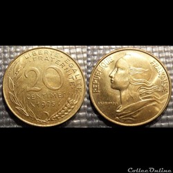 Ef 20 centimes Marianne 1975 23.5mm 4g
