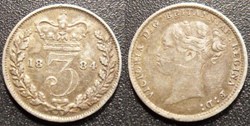 Grande Bretagne 3 Pence 1884