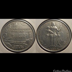 Polynésie Française Océanie Française 5 Francs 1952