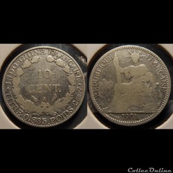 Indochine 10 cent. 1901A