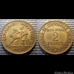 Jb 2 francs Domard 1920 27mm 8g