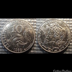 Lo 10 francs Jimenez 1986 21mm 6.5g