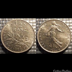 Gl 1/2 franc semeuse 1974 19.5mm 4.5g