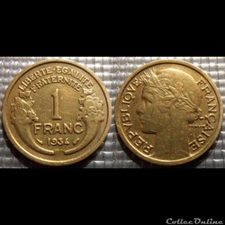 Hc 1 franc Morlon 1934 23mm 4g