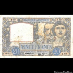 20 Francs Science et Travail France 4 Décembre 1941