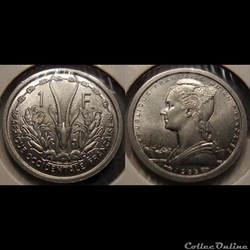 Afrique Occidentale Française-Union Française 1 Franc 1955