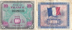 10 Francs Drapeau France 1944