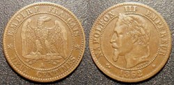 N-Napoleon III Empereur Deux centimes lauré 1862 A