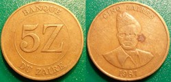 5 Zaïres 1987 (Zaïre)
