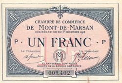 A2 1Fr. Chambre de Commerce de Mont de Marsan  Délibération du 1 décembre 1914