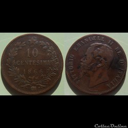 Italie 10 Centesemi 1866 OM