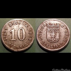 q- MN etr Germany Buer 10 Pfennig 1919