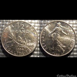 Gl 1/2 franc semeuse 1984 19.5mm 4.5g
