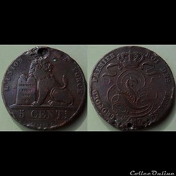 Belgique 5 Centimes 1847
