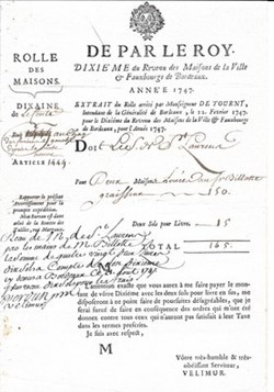 Extrait du Rolle arrêté par Monseigneur DE TOURNY année 1747