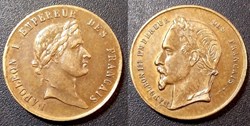 b- jeton Napoléon I Empereur des Français / Napoléon III Empereur des Français