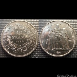 Lf 10 francs Hercule 1969 37mm 25g