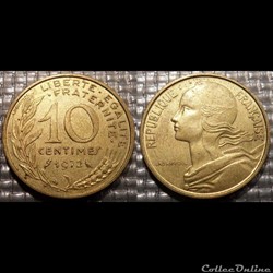 Di 10 centimes Marianne 1972 20mm 3g