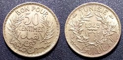 Tunisie 50 Centimes 1945