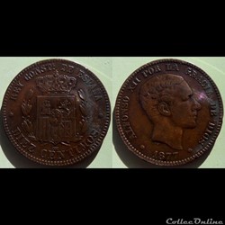 Espagne 10 centimos 1877