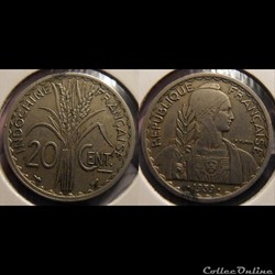 Indochine 20 cent. •1939•