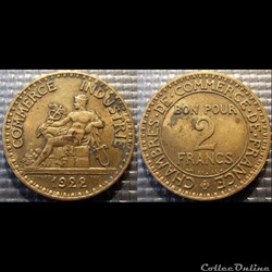 Jb 2 francs Domard 1922 27mm 8g