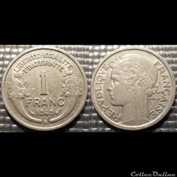 Hf 1 franc Morlon 1949 B 23mm 1.3g